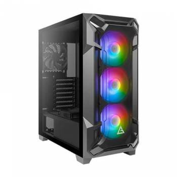 Корпус Antec DF600 FLUX Gaming, MidT,2*USB3.0, 2*120+3*120ARGBмм,скло(бок. пан.)без БЖ,чорний