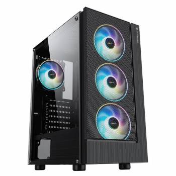 Корпус 2E Gaming VIRTUS (G3301) MidT, 2*USB2.0,1*USB3.0, 3*120мм ARGB, скло (бок.пан.),без БЖ,чорний