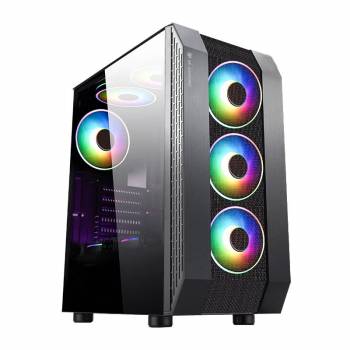 Корпус 2E Gaming DOMINATOR (G3305) MidT, 2*USB2.0, 1*USB3.0, 3*120мм ARGB, скло (бок.пан.),без БЖ,чорний