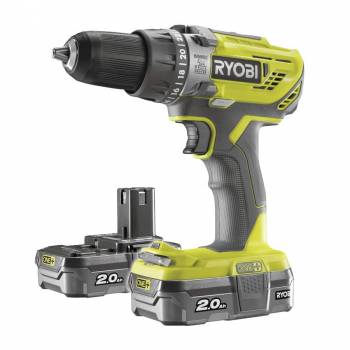 Шуруповерт-дриль Ryobi ONE+ R18PD3-220S 18В, ударний 2-шв.,2х2.0 А/г,сумка